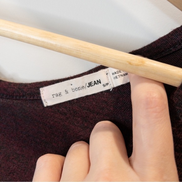 Rag & Bone Womens Size Small Oversized V Neck Sweater in Burgundy Colorblock - Picture 5 of 11